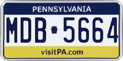 PA license plate MDB5664