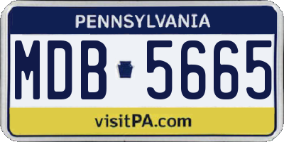 PA license plate MDB5665