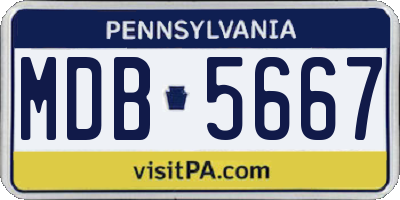 PA license plate MDB5667