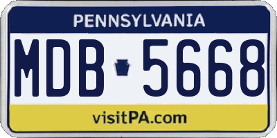 PA license plate MDB5668