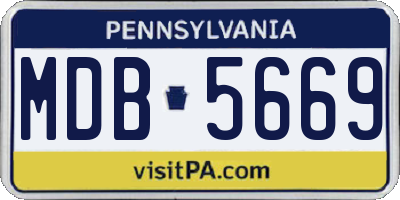 PA license plate MDB5669