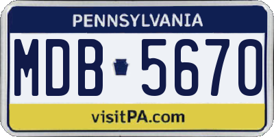 PA license plate MDB5670