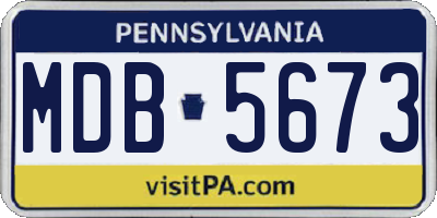 PA license plate MDB5673