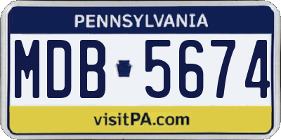 PA license plate MDB5674