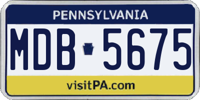 PA license plate MDB5675