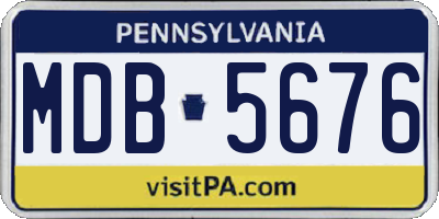 PA license plate MDB5676