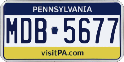 PA license plate MDB5677