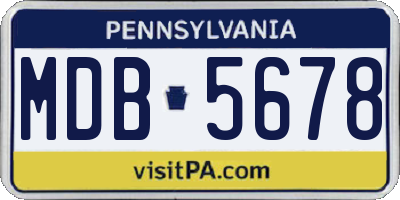 PA license plate MDB5678