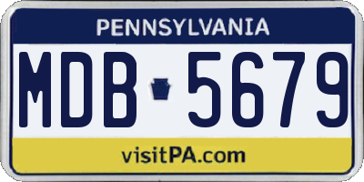 PA license plate MDB5679
