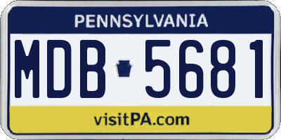 PA license plate MDB5681