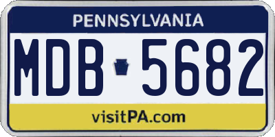 PA license plate MDB5682