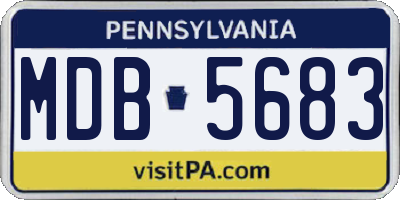 PA license plate MDB5683