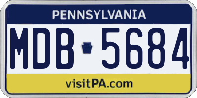 PA license plate MDB5684