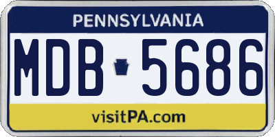 PA license plate MDB5686