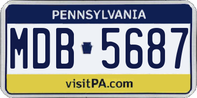 PA license plate MDB5687