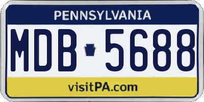 PA license plate MDB5688