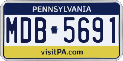 PA license plate MDB5691