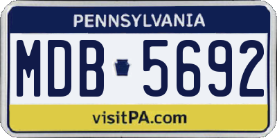 PA license plate MDB5692