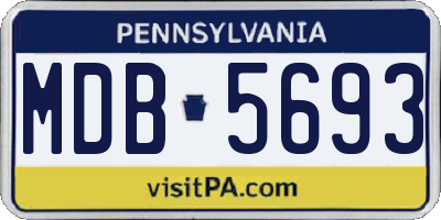 PA license plate MDB5693