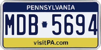 PA license plate MDB5694