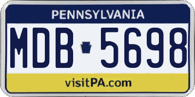 PA license plate MDB5698