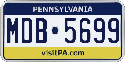 PA license plate MDB5699