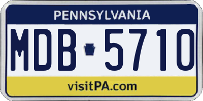 PA license plate MDB5710
