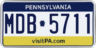 PA license plate MDB5711