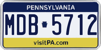 PA license plate MDB5712