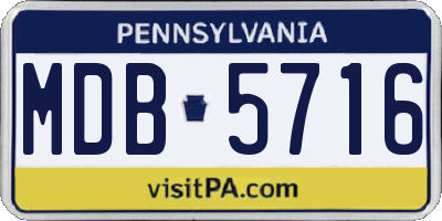 PA license plate MDB5716