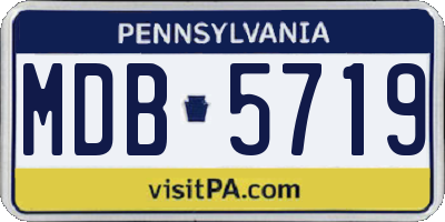 PA license plate MDB5719