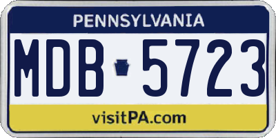 PA license plate MDB5723