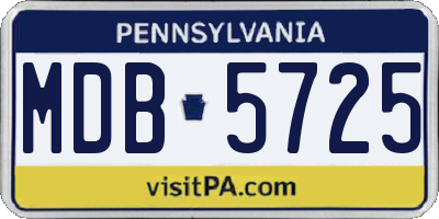 PA license plate MDB5725