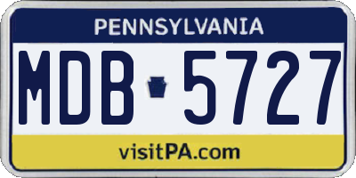 PA license plate MDB5727