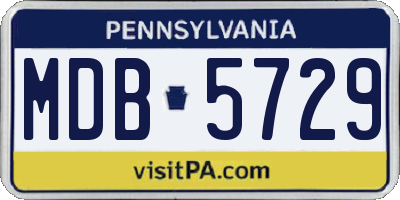 PA license plate MDB5729