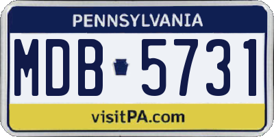 PA license plate MDB5731