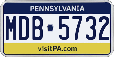 PA license plate MDB5732