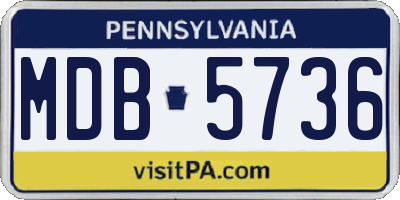 PA license plate MDB5736