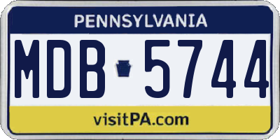 PA license plate MDB5744