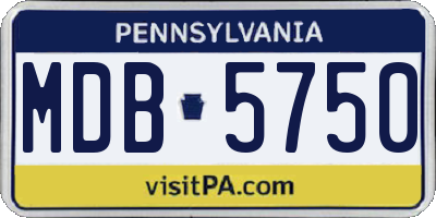 PA license plate MDB5750