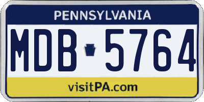 PA license plate MDB5764