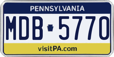 PA license plate MDB5770