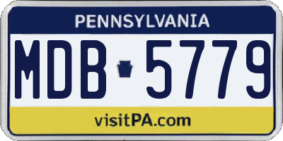 PA license plate MDB5779