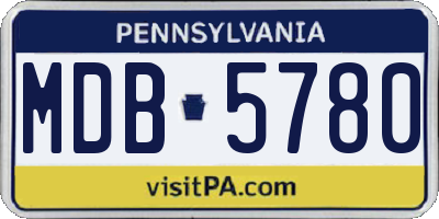 PA license plate MDB5780