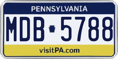 PA license plate MDB5788