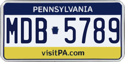 PA license plate MDB5789