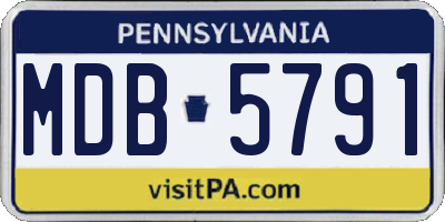 PA license plate MDB5791
