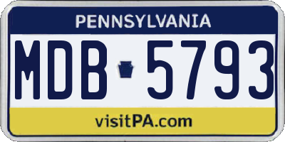 PA license plate MDB5793