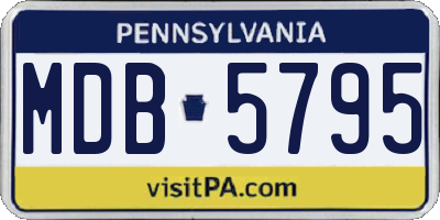 PA license plate MDB5795