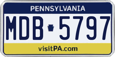 PA license plate MDB5797